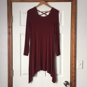 Open back maroon dress